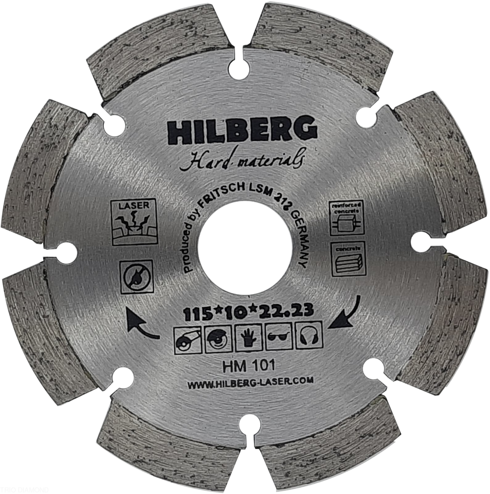 Диск алмазный отрезной 115*22,23 Hilberg Hard Materials Лазер HM101