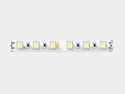 Светодиодная лента 5050, 60 LED/м, 14,4 Вт/м, 24В , IP20, Цвет: Теплый белый, SWG560-24-14.4-WW-M