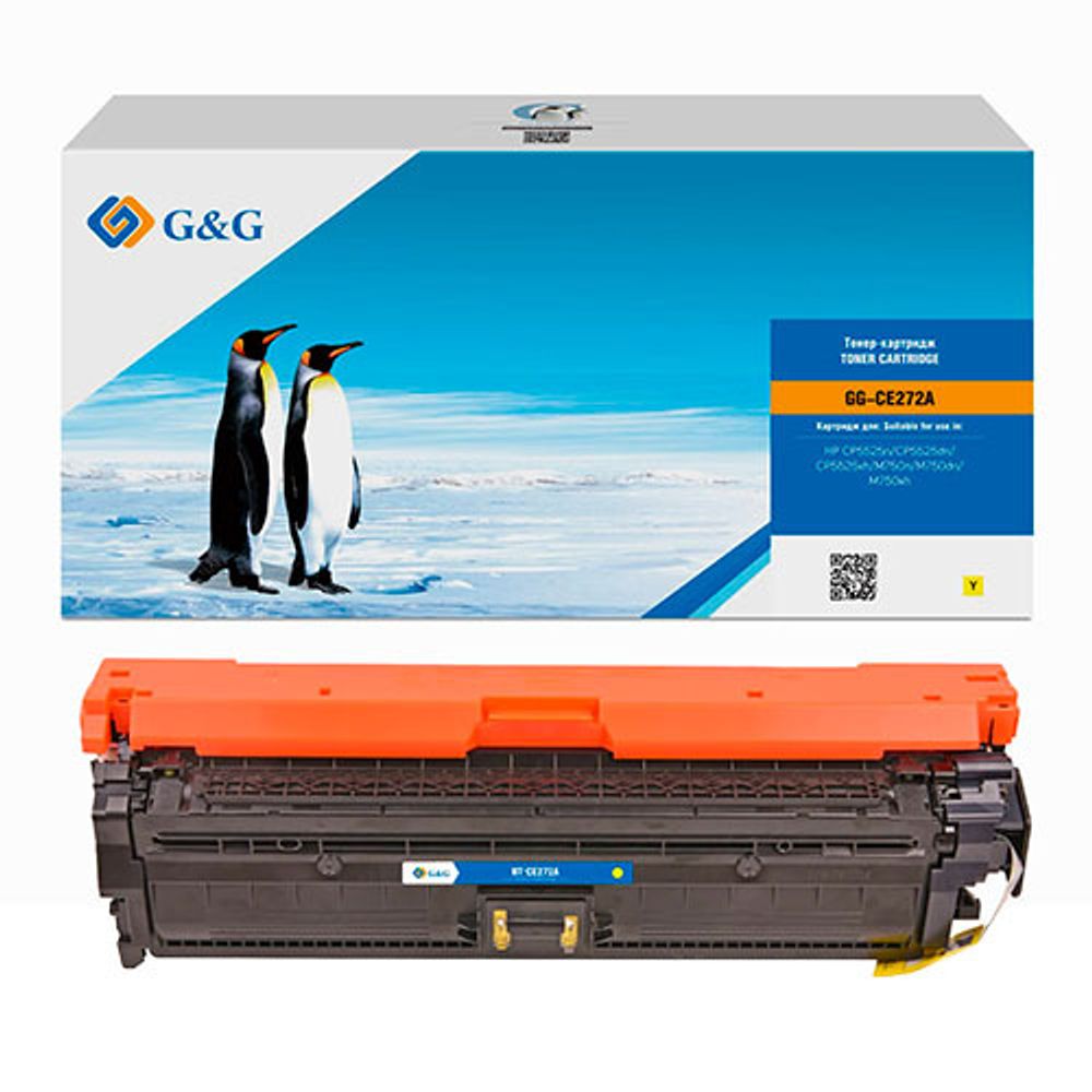 Картридж G&amp;G аналог HP CE272A (650A) для CP5520/CP5525/M750 желтый 15k с чипом