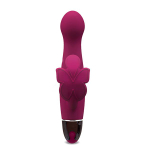 Бордовый вибромассажёр с клиторальной бабочкой LOTUS FLUTTER BERRY - 15,8 см. (Цвет: бордовый)