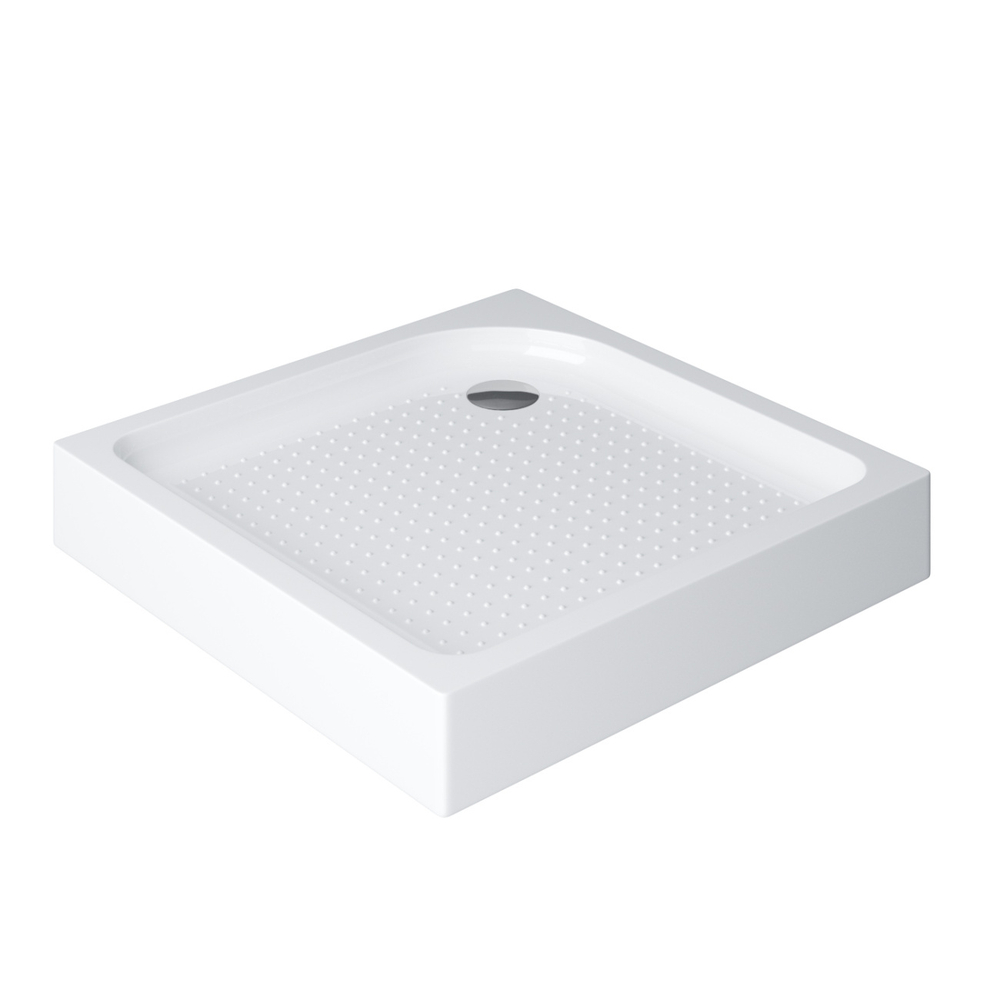 Акриловый поддон 80х80 BelBagno TRAY-BB-A-80-15-W с сифоном