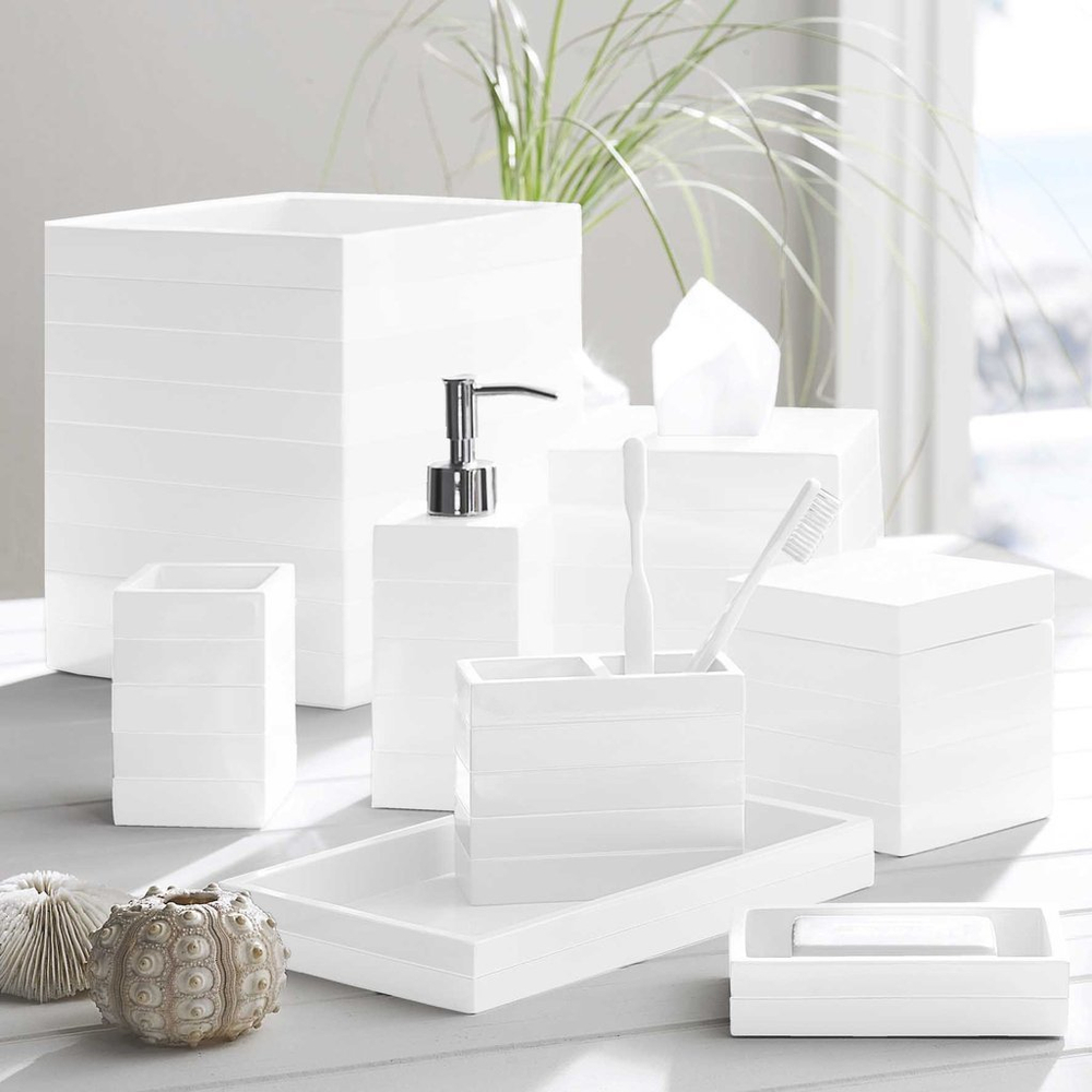 Ведро для мусора Kassatex Cabana White