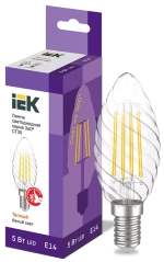Лампа светодиодная CT35 свеча вит. 5Вт 230В 3000К E14 серия 360° IEK LLF-CT35-5-230-30-E14-CL