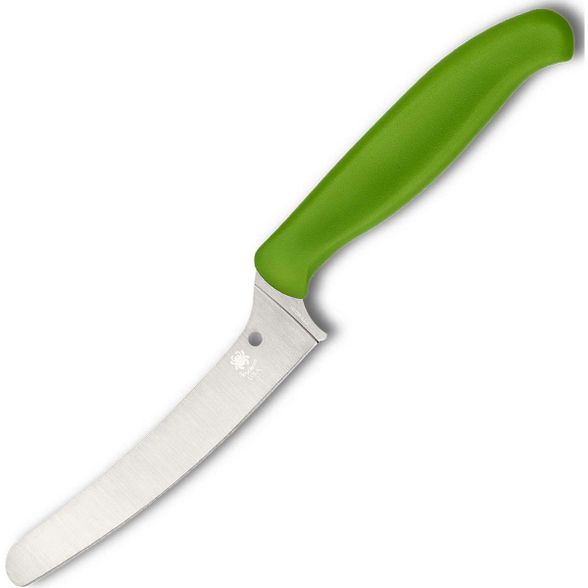 Цена наУниверсальный кухонный нож Spyderco Z-Cut Offset Kitchen Green, сталь CTS™ - BD1 Alloy, рукоять зеленый полипропилен