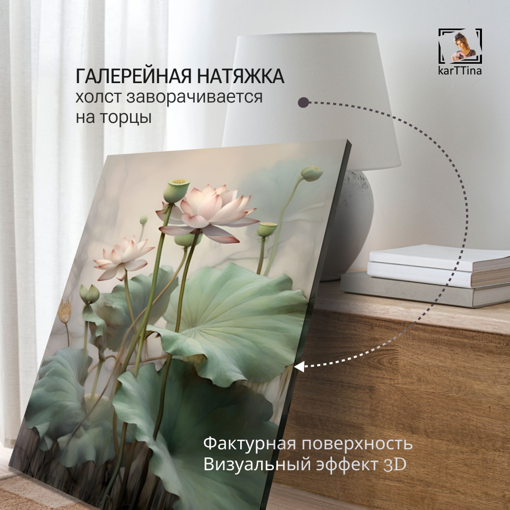 Картина на стену "Масляные кувшинки" 50х70см 1шт.