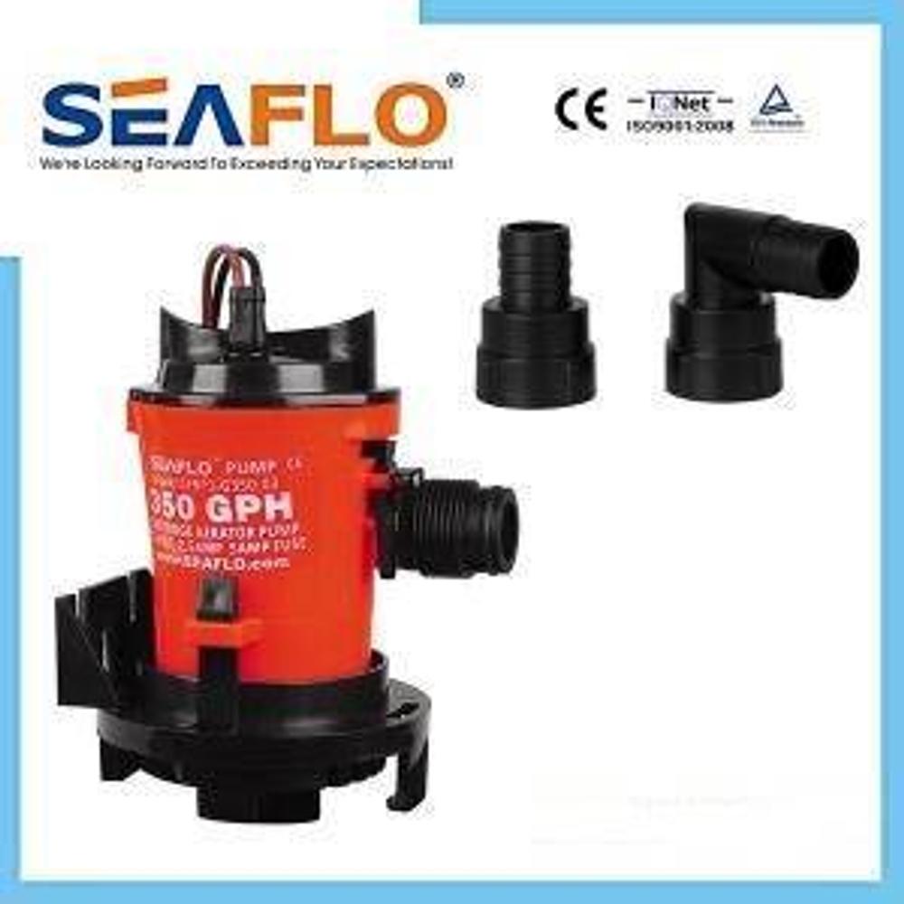 Помпа осушительная Sea-flo, 12 В, 600GPH угл+прям патруб
