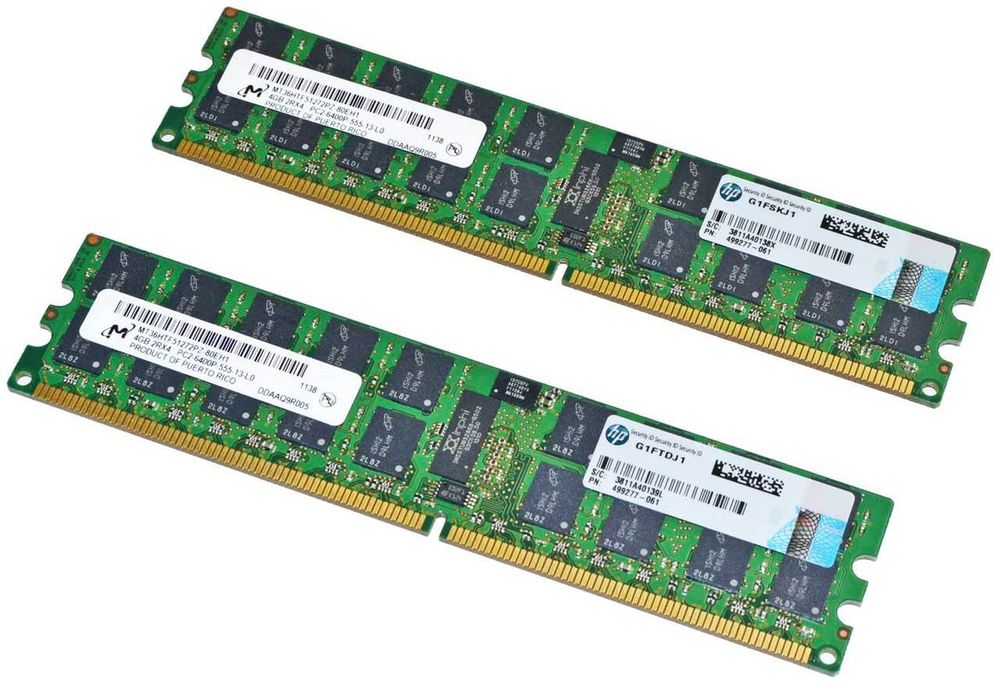Оперативная память HP 8GB(2x4GB) PC2-6400 800MHZ ECC Registered Memory Kit (Только для серверов) 497767-B21