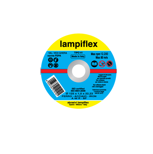 Отрезной диск по металлу 125х1,0х22,2 Lampiflex BF/A46R125x1,0