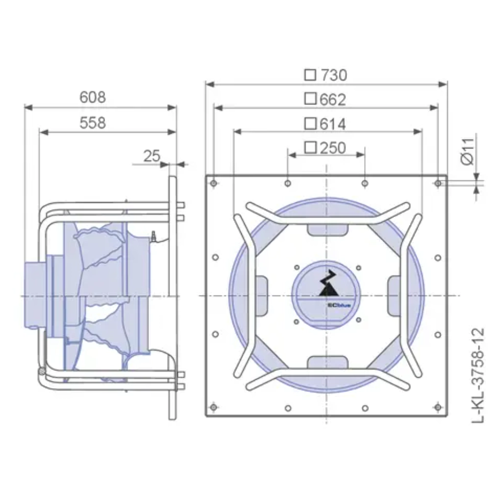 Модульный вентилятор Menerga Radial fan GR (ZIEHL-ABEGG ZAvblue)