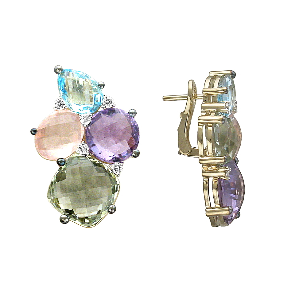 Серьги с аметистом  из желтого золота JA-S-312562-1