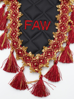 Вымпел тройной FAW (экокожа, черный с красными кисточками)