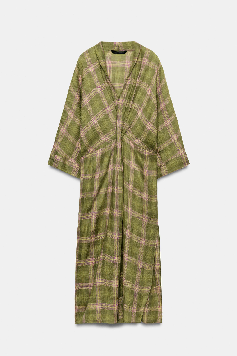 ПЛАТЬЕ ИЗ ЛЬНА В КЛЕТКУ — ZW COLLECTION — ZARA