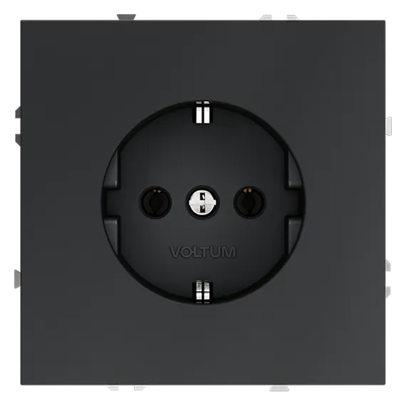 Розетка с заземлением Voltum S70 Графит VLS040107
