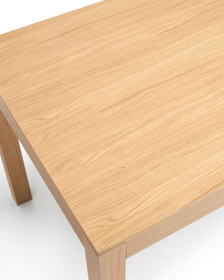 Раздвижной стол Narevi из дубового шпона с натуральной отделкой, 170 (230) x 80 см