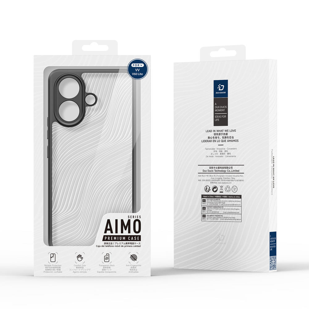 Чехол прозрачный с черными рамками для Vivo V70 Lite 5G и V60 Lite, серия Aimo Series Case от Dux Ducis