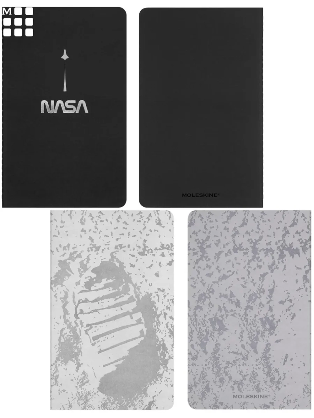 Блокнот Moleskine CAHIER NASA-INSPIRED Large 130х210 мм 120 стр нелинованный мягкая обложка серебристый (SKCAHLP7063S2)