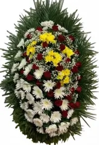Траурный венок из живых цветов №03