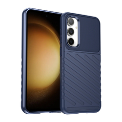 Чехол усиленный синего цвета с рельефной фактурой для Samsung Galaxy S23 FE, мягкий отклик кнопок, серия Onyx от Caseport