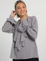 Блуза шифоновая Вэнси (серо-сиреневая) Б16234-8М LT Collection