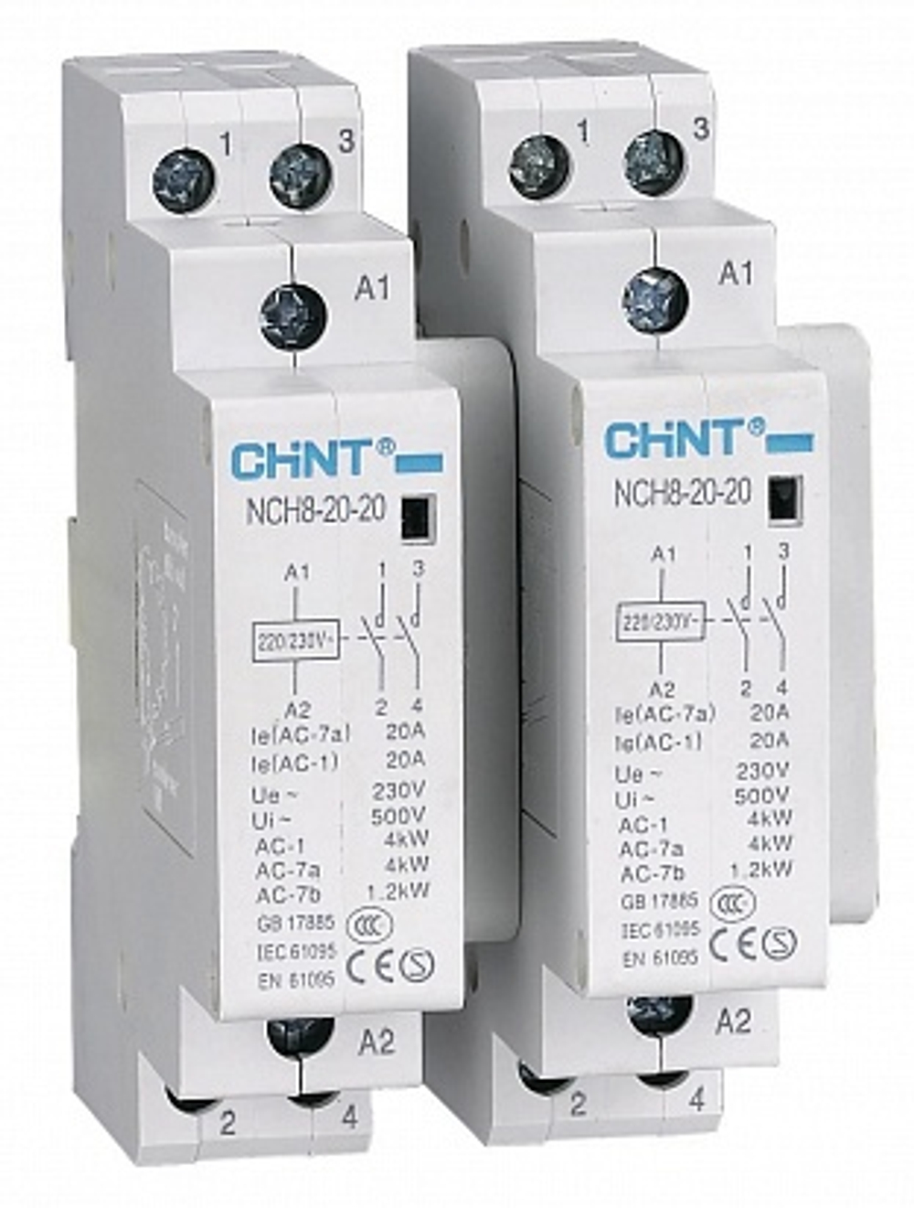 CHINT Контактор модульный NCH8-63/20 63A 2НО AC220/230В 50Гц (R)