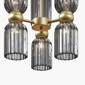 Подвесной светильник 6*Е14 MOD302PL-06GR золото/дымчатый Antic Modern Maytoni