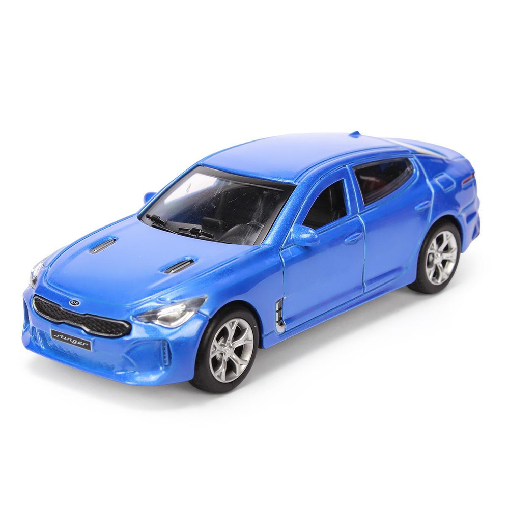 Модель ин. мет. "Kia Stinger" 12см, двери, багаж. синий, в коробка STINGER-12-BU (Технопарк)