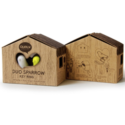 Держатель+брелок для ключей двойной Sparrow белый-желтый Qualy