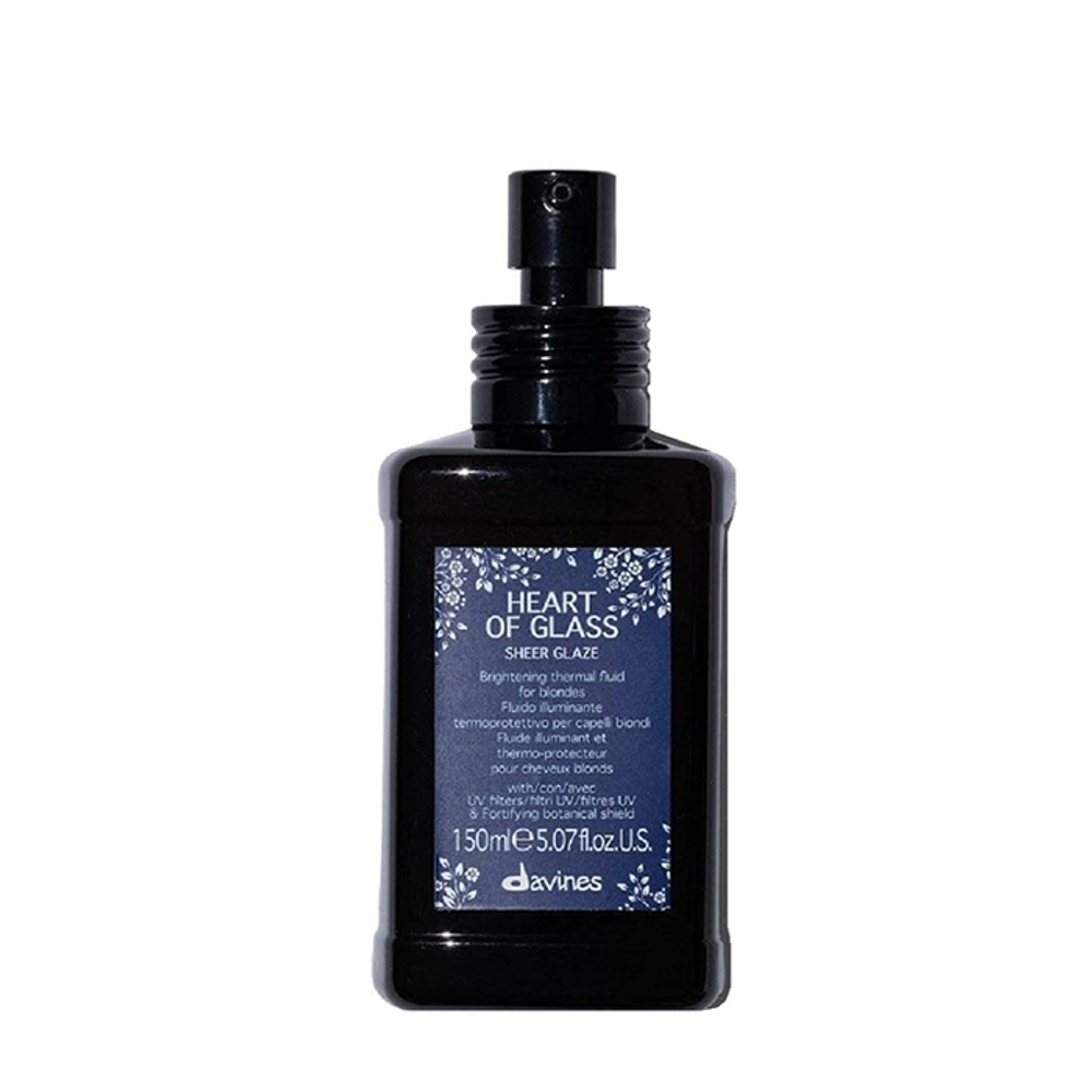 Термозащитный флюид для придания блеска волосам оттенка блонд Davines Heart Of Glass Sheer Glaze 150 мл