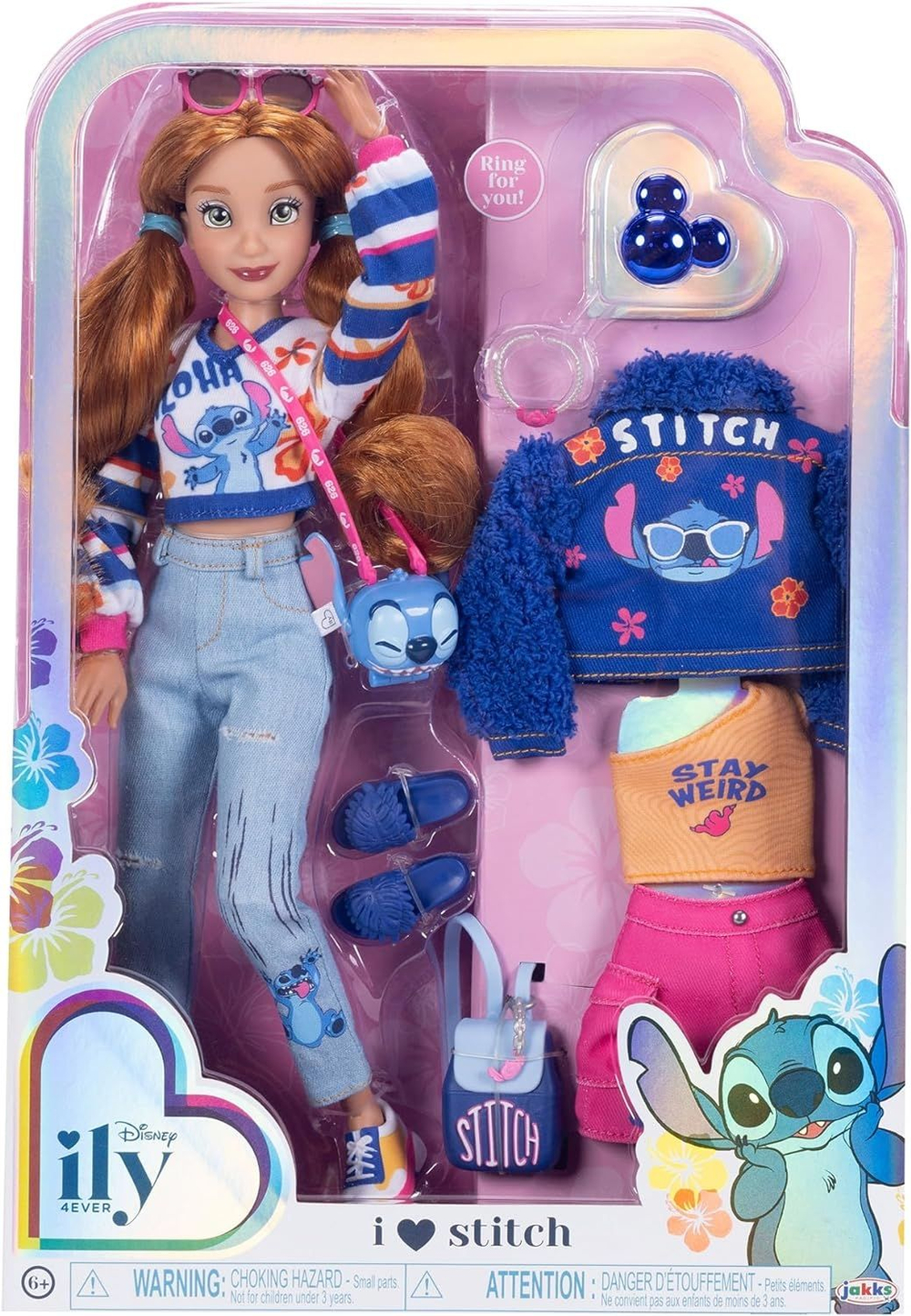 Кукла Disnei ILY I Love Stitch Стич с кольцом