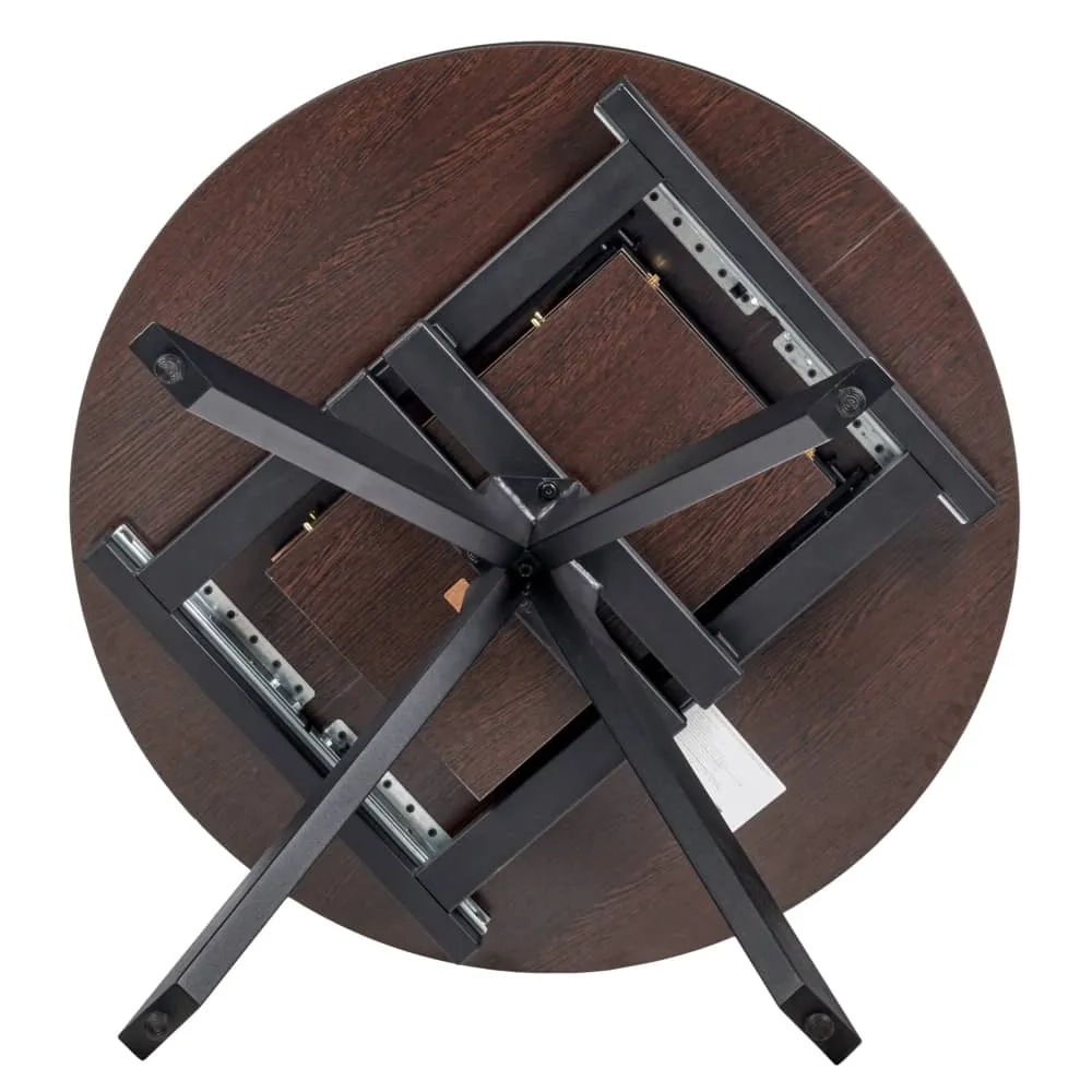 Стол Bradex Home Rudolf круглый раскладной 90-120x90x75см, Дуб Вотан, чёрный