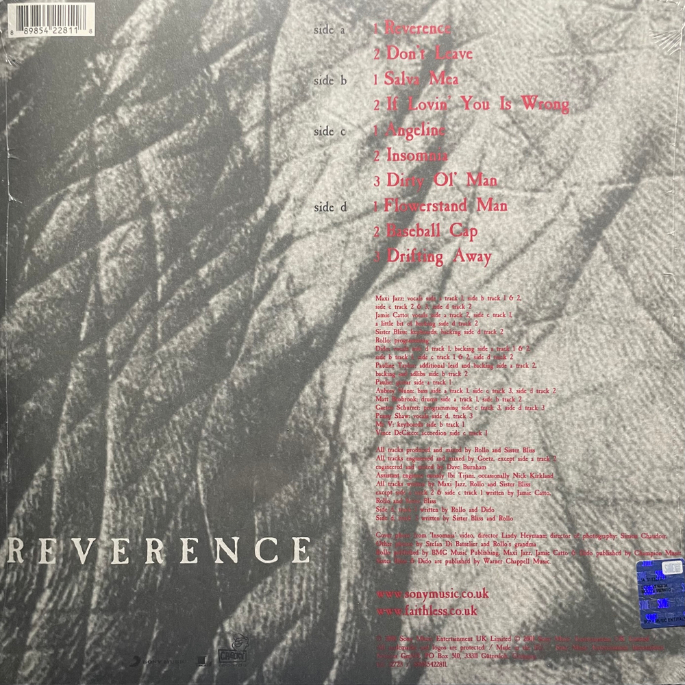 Faithless ‎– Reverence 2LP (Европа 2017г.)