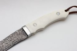 Нож с клинком мозаичный дамаск с ножнамифотография - 5