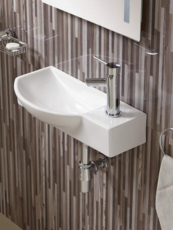 Раковина подвесная (глянцевая белая) WeltWasser WW AISBACH 7945 GL-WT R 450х240х125