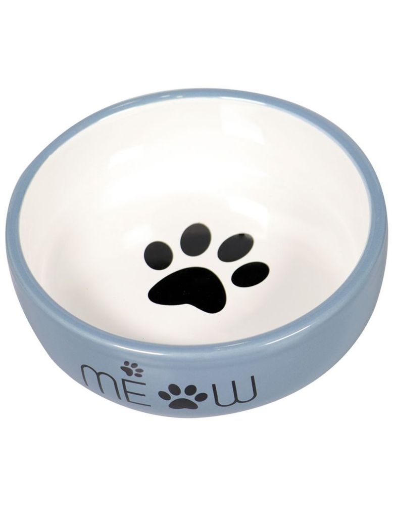 Миска Mr.Kranch керамическая для кошек "MEOW!" Синяя - 380 мл