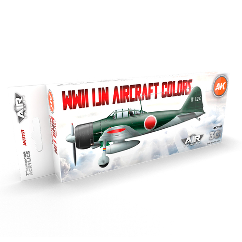 Набор красок AK interactive WWII IJN Aircraft Colors Set 3G, 8 красок