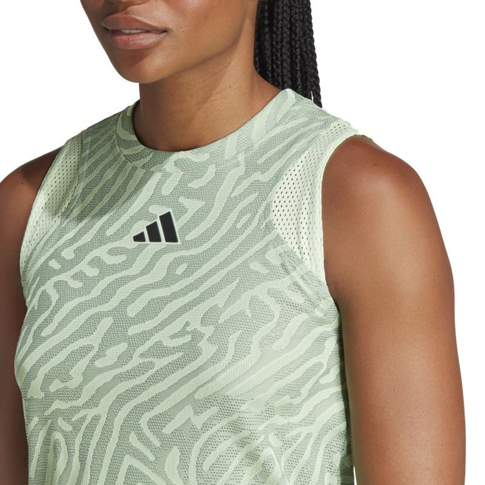 Женский топ теннисный Adidas Airchill Pro Match Tank - silver green/semi green spark