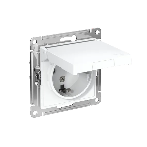 Розетка с крышкой Systeme Electric AtlasDesign Лотос ATN001346