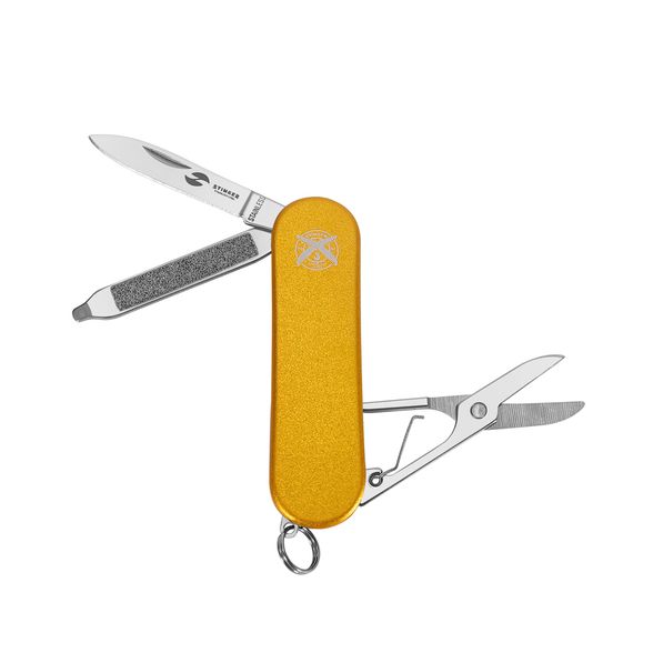 Цена наНож перочинный Stinger 62 мм, 4 функции, рукоять алюминий, золотистый