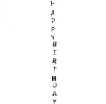 Гирлянда-подвеска Happy Birthday, Серебро, Металлик, 120 см.