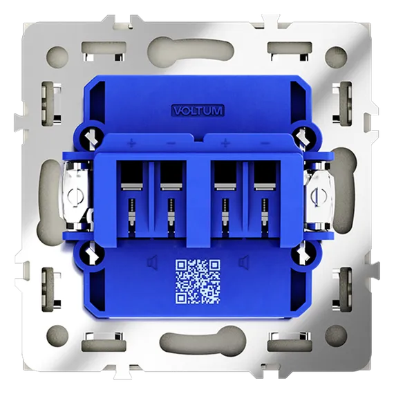 Розетка акустическая 4-местная Voltum S70 Сталь VLS060305