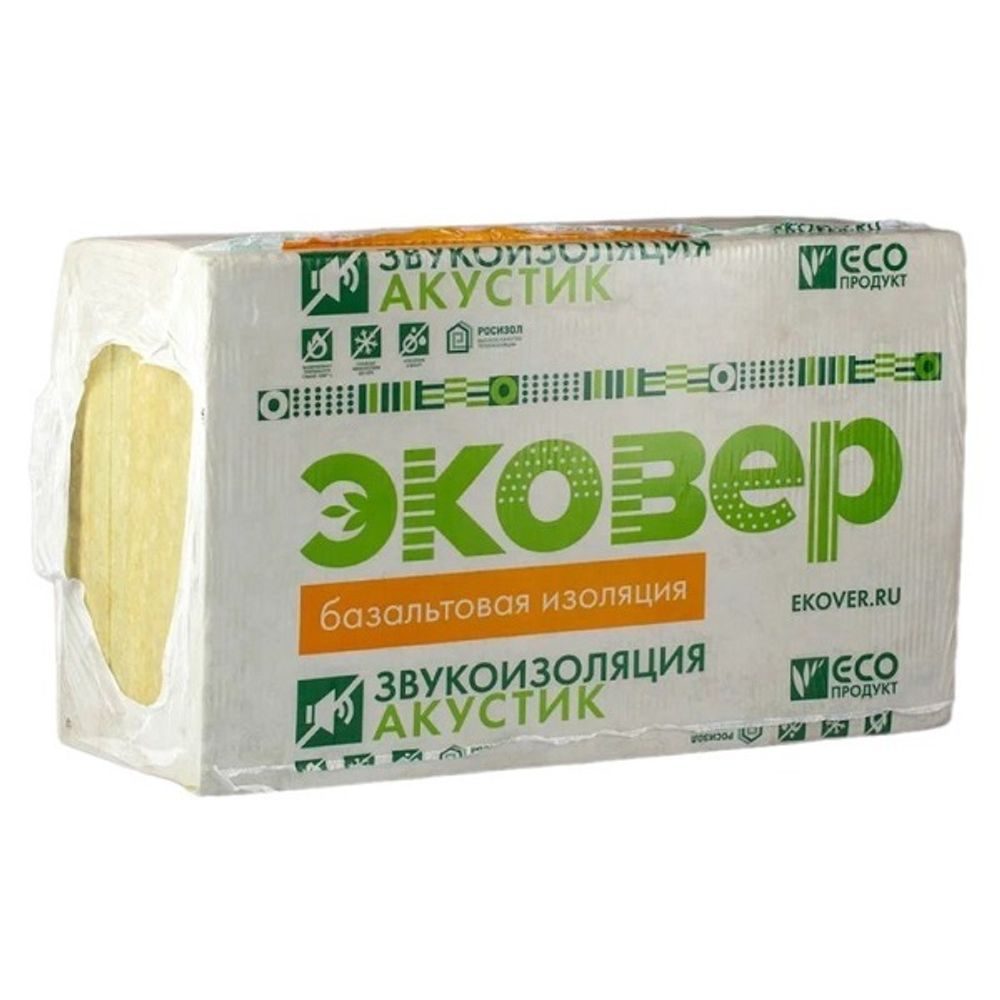 Утеплитель Эковер Акустик 35 кг/м³ (1000х600х50 мм) 8 шт Утеплитель Эковер Акустик 35 кг/м³ (1000х600х50 мм) 8 шт