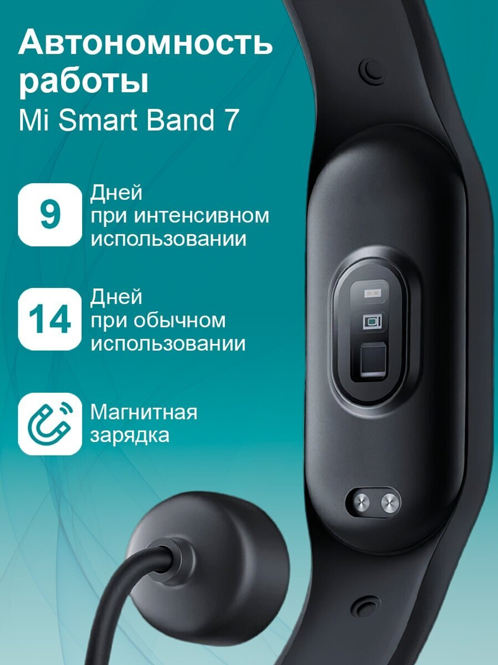 Умный браслет Xiaomi Smart Band 7 46 мм без NFC, черный