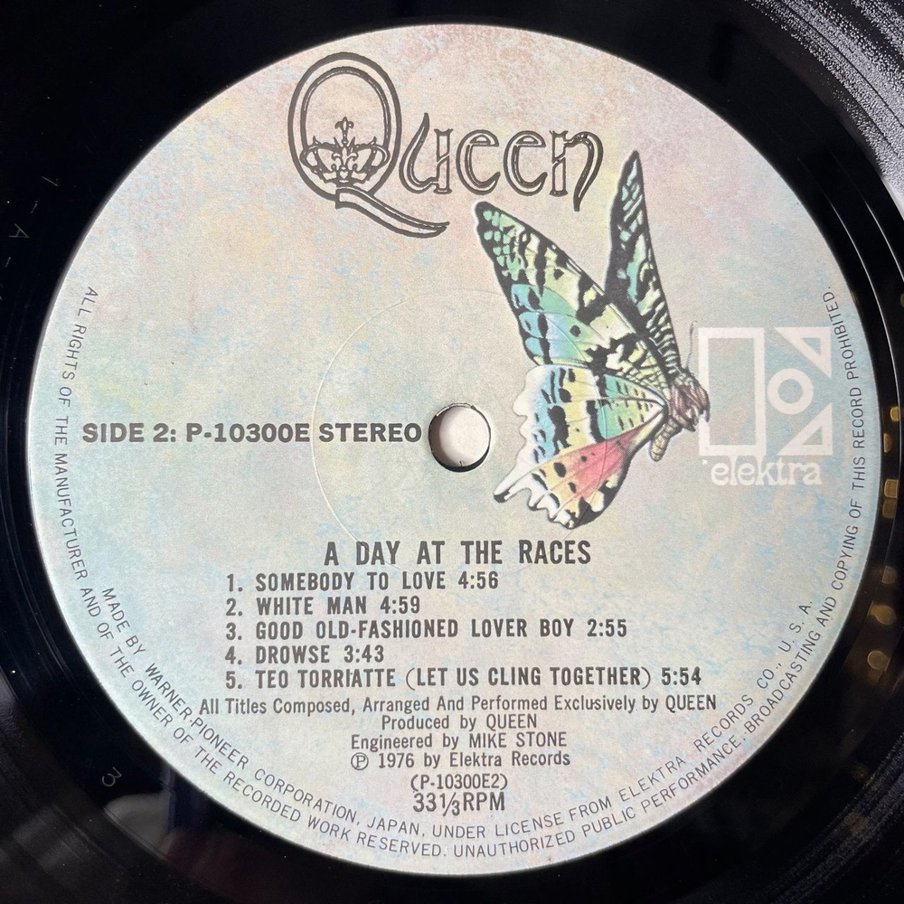 Винтажная виниловая пластинка LP Queen A Day At The Races (Japan 1976) (No Obi) Somebody To Love