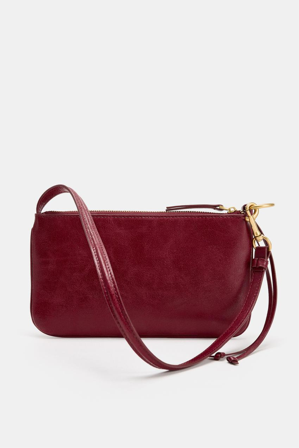 ZARA СУМКА НА ПЛЕЧО С КЛАПАНОМ, КРАСНЫЙ