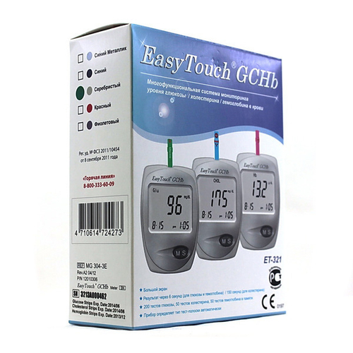 Анализатор глюкозы, холестерина и гемоглобина EasyTouch GCHb (ИзиТач)