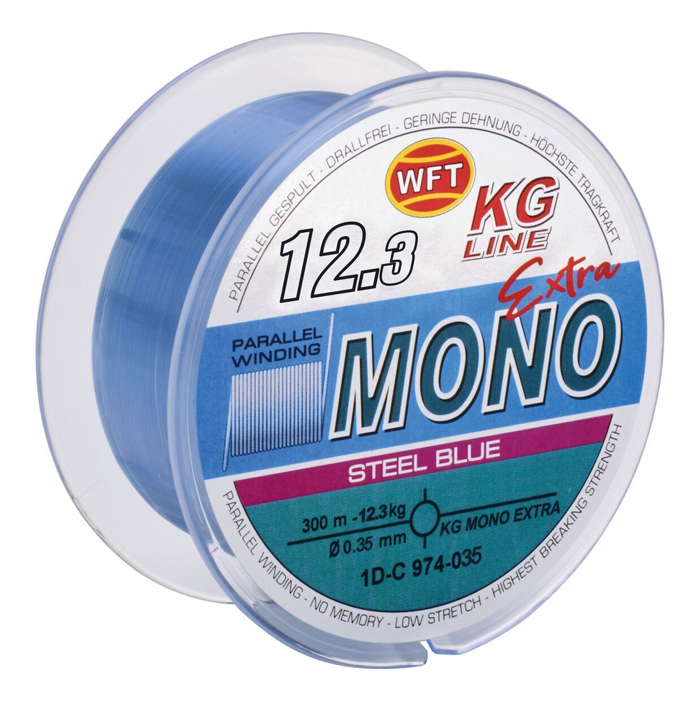 Леска монофильная WFT KG MONO EXTRA Steel Blue 300 м, 0.35 мм