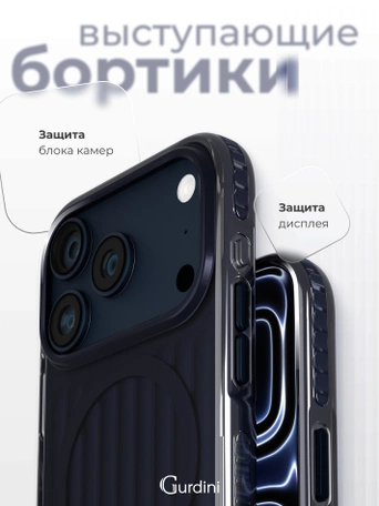 Чехол накладка iPhone 17 Pro / 18 Pro 6.3" Gurdini Ocean Case (12) темно-синий