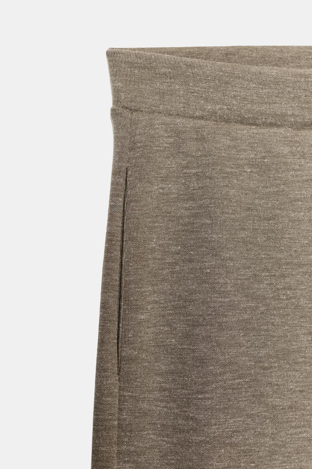 ZARA БРЮКИ ИЗ МЯГКОЙ ТКАНИ, ЗЕЛЕНЫЙ МЕЛАНЖ