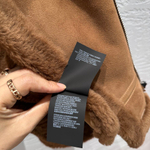 Женская дублёнка-косуха Saint Laurent из овчины — коричневая — фото 4
