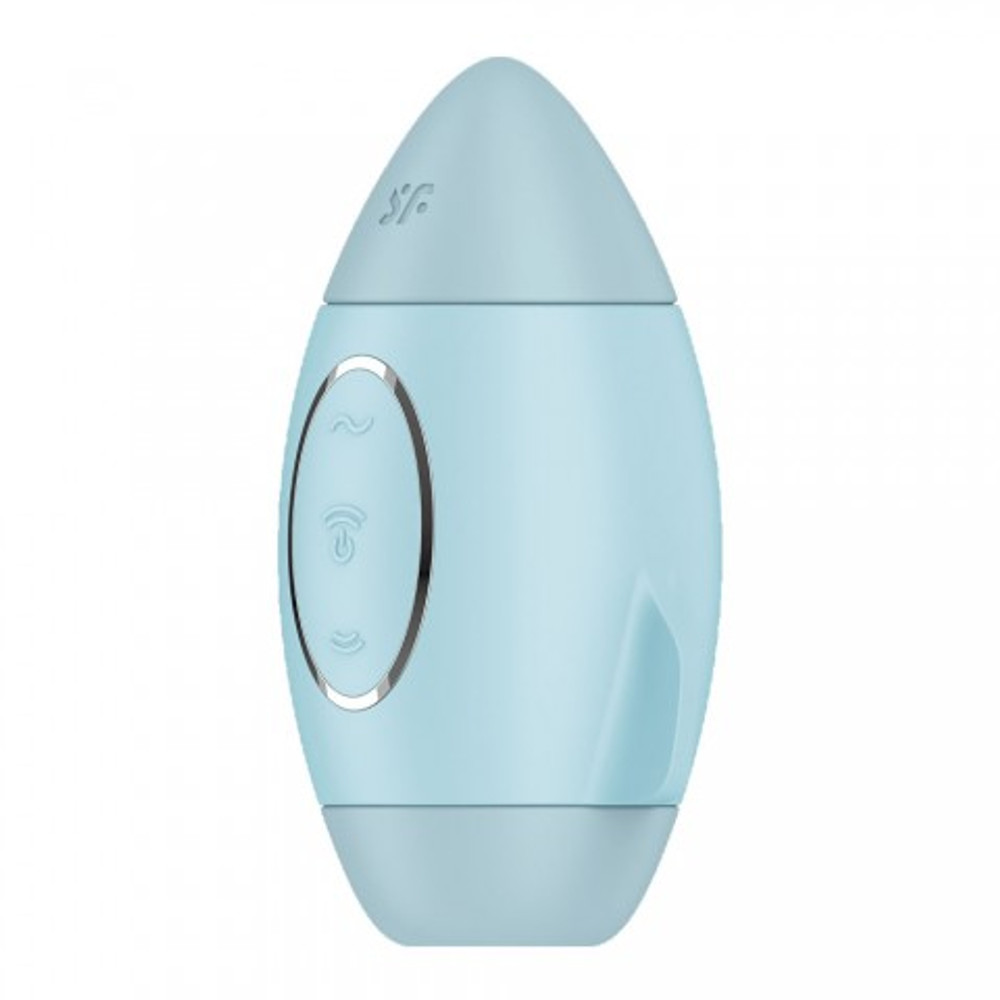 Стимулятор клитора с воздушной стимуляцией и вибрацией Satisfyer Mission Control (голубой)